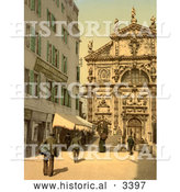 Historical Photochrom of the Church of San Moise, Venice, Italy by Al