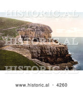 Historical Photochrom of the Coastal Tilly Whim Caves in Durlston Swanage Dorset England UK by Al