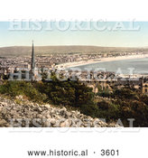 Historical Photochrom of the Coastal Town of Weston-super-Mare on the Bristol Channel in North Somerset England UK by Al