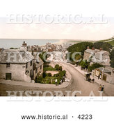 Historical Photochrom of the Coastal Village of Portland, Isle of Portland, Dorset, England, United Kingdom by Al