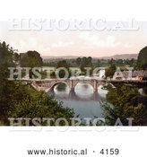 Historical Photochrom of the Dinham Bridge over the River Teme in Ludlow Shropshire England UK by Al