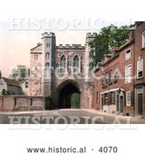 Historical Photochrom of the Edgar Tower in Worcester Worcestershire West Midlands England by Al