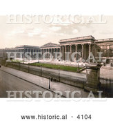 Historical Photochrom of the Exterior of the British Museum in London England by Al