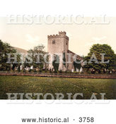 Historical Photochrom of the Graveyard and Crosthwaite St Kentigern’s Church in Keswick Derwentwater Lake District Allerdale Cumbria England UK by Al