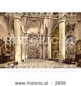Historical Photochrom of the Interior of St. John and St. Paul’s, Venice, Italy by Al