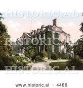 Historical Photochrom of the Ivy Covered Troy House in Monmouth Wales Monmouthshire Gwent England UK by Al