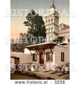 Historical Photochrom of the Mosque of Abder-Rhaman, Algiers, Algeria 1899 by Al
