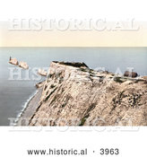Historical Photochrom of the Needles on Alum Bay Isle of Wight England UK by Al