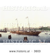 Historical Photochrom of the Osborne Des Herzogs Von York Yacht on the Water by Al