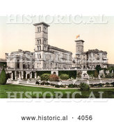 Historical Photochrom of the Osborne House in East Cowes Isle of Wight England UK by Al
