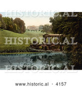 Historical Photochrom of the Palladian Bridge and the Prior Park CollegeBath Somerset England UK by Al