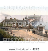 Historical Photochrom of the Pier at Southend-on-Sea, Essex, England by Al
