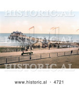 Historical Photochrom of the Pier in Hastings Sussex England by Al