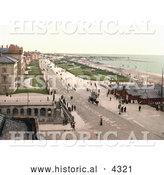Historical Photochrom of the Promenade in Front of Coastal Buildings in Southport England UK by Al