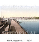 Historical Photochrom of the Ryde Esplanade Railway Station in Ryde Isle of Wight England UK by Al
