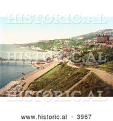 Historical Photochrom of the Seaside Village of Ventnor Isle of Wight England UK by Al
