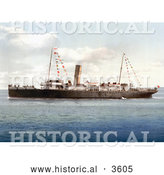 Historical Photochrom of the Steamer Boat Vera by Al