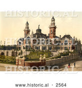 Historical Photochrom of the Tonhalle, Zuricn, Switzerland by Al