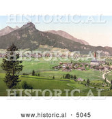 Historical Photochrom of the Town of Reutte, Tyrol, Austria by Al