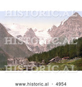 Historical Photochrom of the Trafoi Hotel, Tyrol, Austria by Al