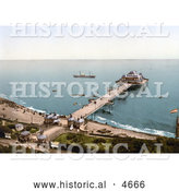 Historical Photochrom of the Victoria Pier at Folkestone Kent England by Al