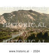 Historical Photochrom of the Village of Interlaken, Switzerland by Al