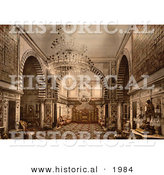 Historical Photochrom of Throne Room Oft He Bardo Palace, Tunisia by Al