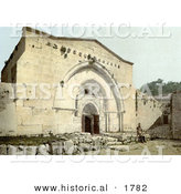 Historical Photochrom of Tomb of the Virgin and Cave of Agony by Al