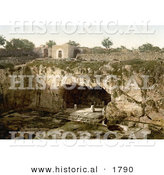 Historical Photochrom of Tombs of the Kings, Jerusalem, Israel by Al