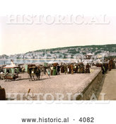 Historical Photochrom of Vendor Carts on the Beach at Weston-super-Mare North Somerset England UK by Al