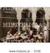 Historical Photochrom of Women and Children at an Embroidery School, Algeria by Al