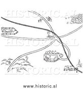 January 1st, 2014: Historical Vector Clipart of Roadways Leading to Fairgrounds - Outline by Al