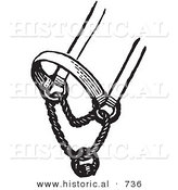 Historical Vector Illustration of a Horse Halter - Black and White Version by Al