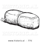 Historical Vector Illustration of a Loaf of Bread - Black and White Version by Al