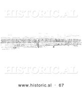 Historical Vector Illustration of a Rhine Crops - Black and White Version by Al