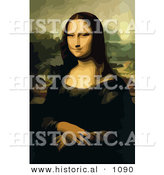 Historical Vector Illustration of Lady Posing with Wrists Crossed, Mona Lisa - Leonardo Da Vinci by Al
