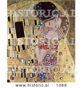 Historical Vector Illustration of Man Kissing and Embracing Woman, the Kiss - Gustav Klimt by Al