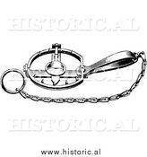 Illustration of a Steel Trap for Otters - Black and White by Al