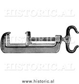 Illustration of an Old Trap Setting Tool - Black and White by Al