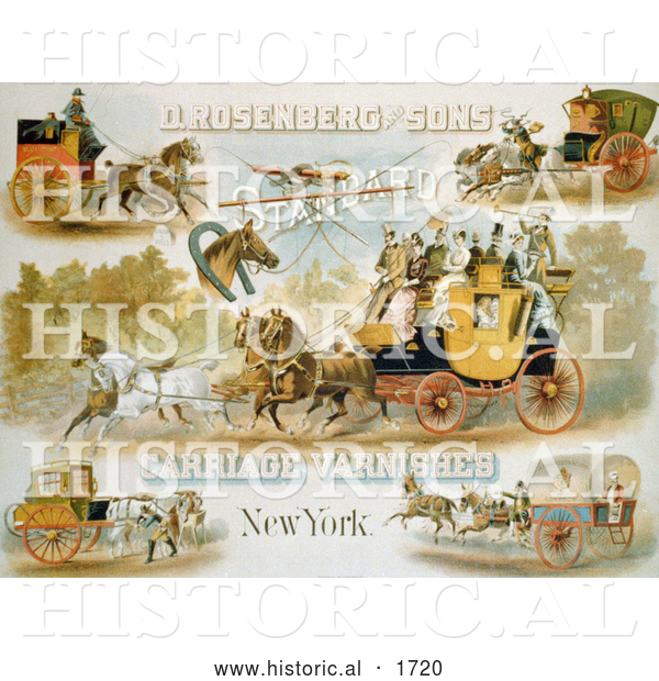 Historical Illustration of a Horse Drawn Carriages