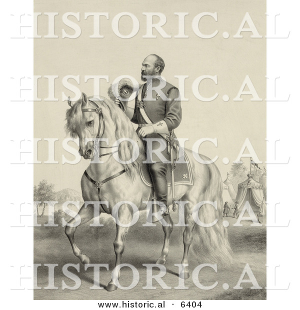 Historical Illustration of General James Garfield Riding His Horse
