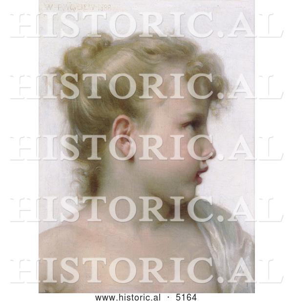 Historical Illustration of Profile of a Little Blond Girl, by William-Adolphe Bouguereau