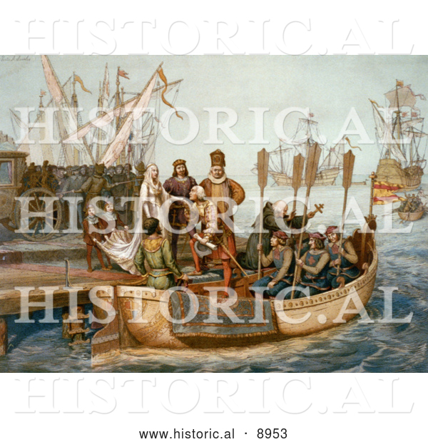 Historical Illustration of the First Voyage of Christopher Columbus