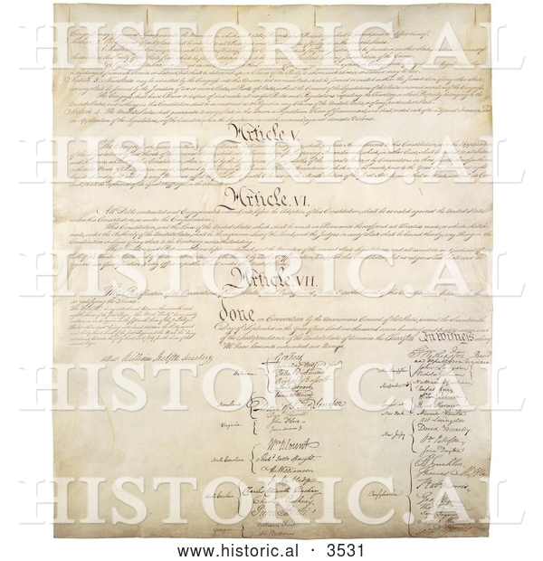 Historical Illustration of the Fourth Page of the United States Constitution