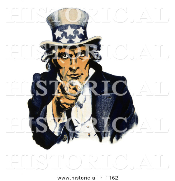 Historical Illustration of Uncle Sam Pointing at You While Recruiting for the Navy War