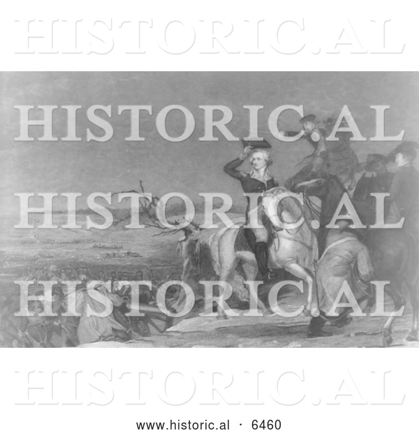 Historical Illustration of Washington Crossing the Delaware - Black and White