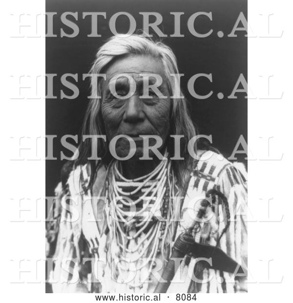 Historical Image of a Native American Indian Cayuse Man 1910 - Black and White
