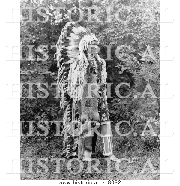 Historical Image of a Native American Indian Chief Umapine 1913 - Black and White