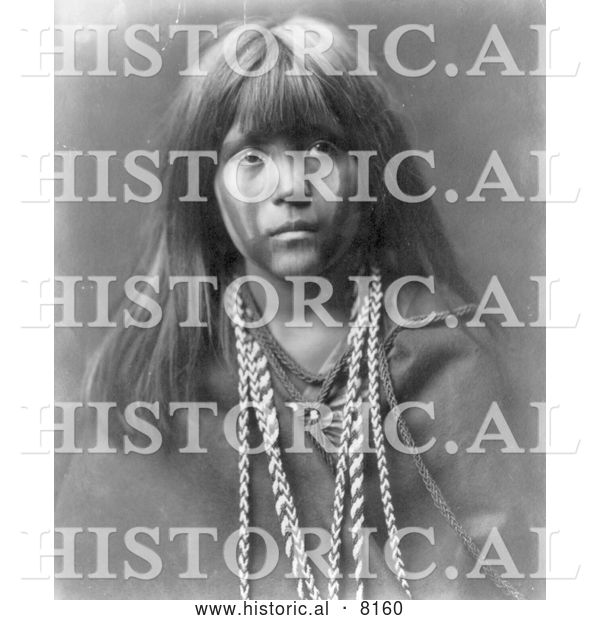 Historical Image of a Native American Indian Mosa, Mohave Boy 1903 - Black and White