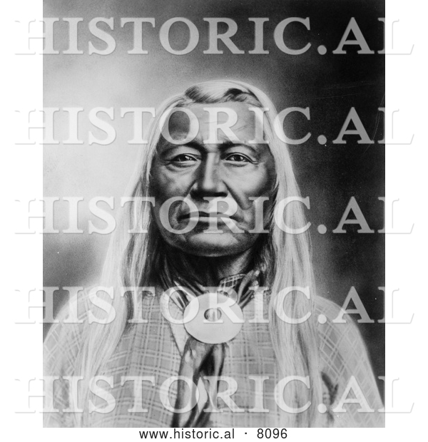 Historical Image of a Native American Indian Washakie, Chief of Shoshones 1900 - Black and White